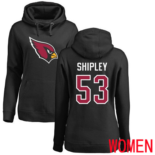 Arizona Cardinals Black Women A.Q. Shipley Name And Number Logo NFL Football #53 Pullover Hoodie Sweatshirts->arizona cardinals->NFL Jersey